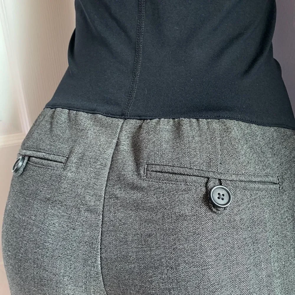 Liz Lange Maternity Full Panel Dress Pants Gray/ Black 6 - Picture 6 of 13